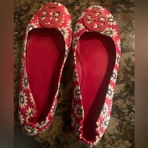 Tori Burch Flats Leather Floral Flats size 9M